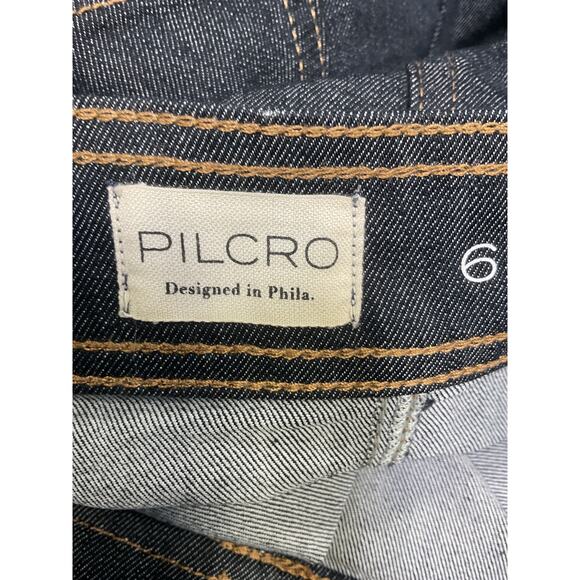 Pilcro Sculpted Denim Blue Cotton Mini Skirt Size 6 - Picture 4 of 5